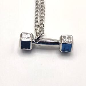 Philippians 4:13 Dumbbell Necklace Christian Fitness Valentine's Stainless NEW